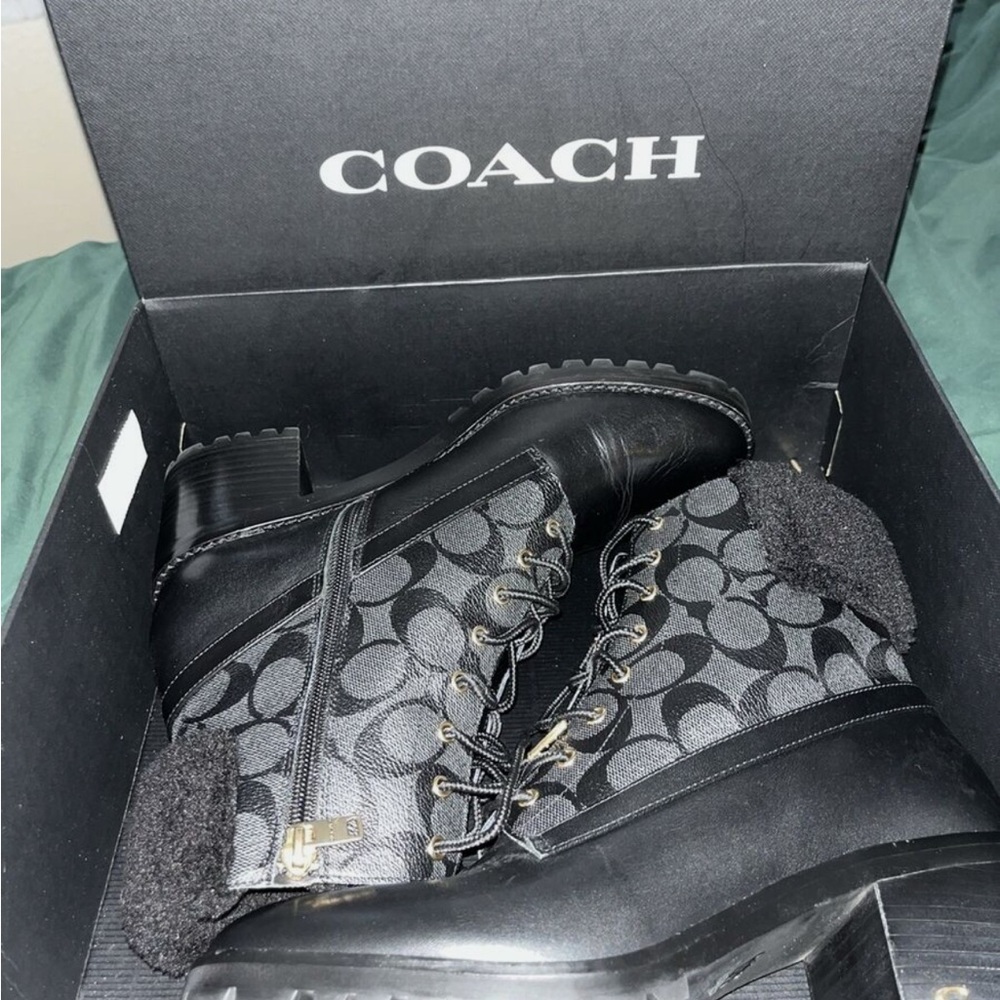 Coach Black and Gray Ankle Boots